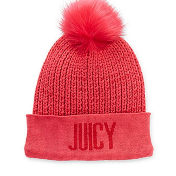 Juicy Couture Accessories - NWT Juicy By Juicy Couture Pom Women's Beanie Pink One Size